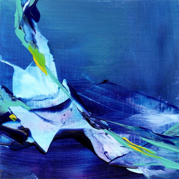 Midnight Blue Abstract Brushstrokes