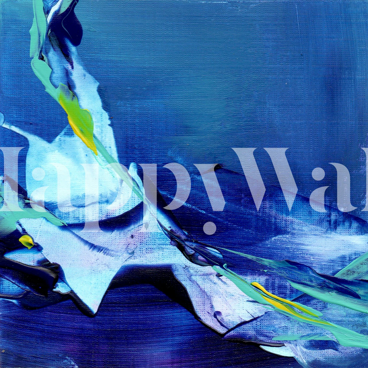 Midnight blue abstract wallpaper in a modern room
