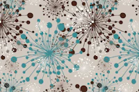 Dandelions grey teal brown papel pintado