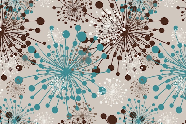 Dandelions grey teal brown