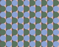 Modern retro geometric dots - green & blue wallpaper