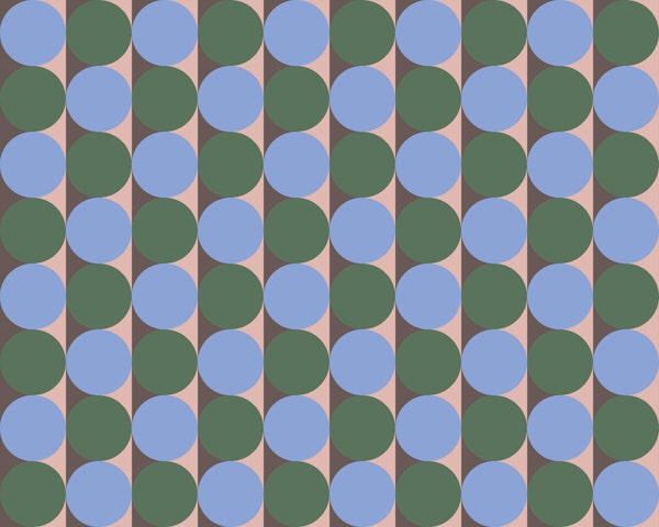 Modern retro geometric dots - green & blue