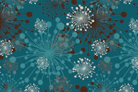 Dandelions teal blue brown papel pintado