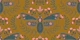 Deaths Head Moth - Mustard Yellow Teal Blue