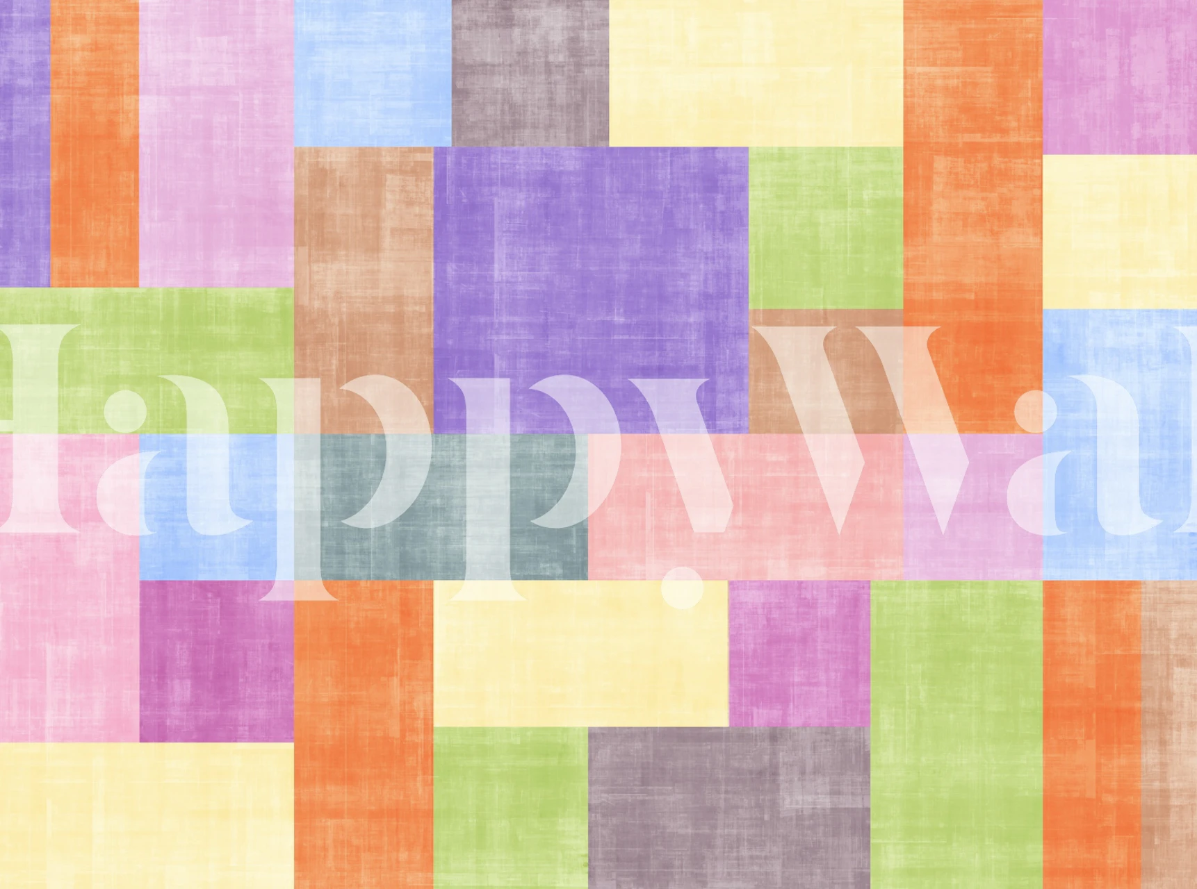 Pastel color block wallpaper in a room
