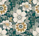 Deep Teal Moody Floral