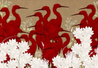Chinese Crane Birds Landscape wallpaper
