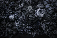 Nocturnal Baroque Flowers Midnight Blue wallpaper
