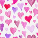 Watercolor Hearts - Pink & Purple