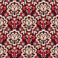 Vintage Damask Peony Bloom Red wallpaper
