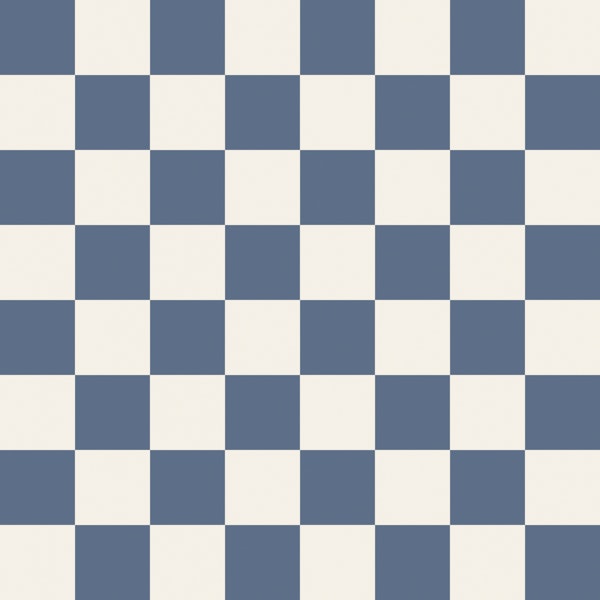 Navy Blue Cream Checkerboard