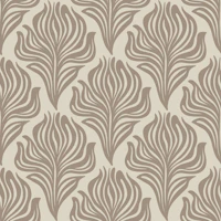 Vintage Leaves Feathers Light Brown wallpaper