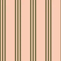 Autumn Cottage Striped Peach and Olive behang
