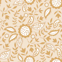 Retro Botanical Mustard wallpaper