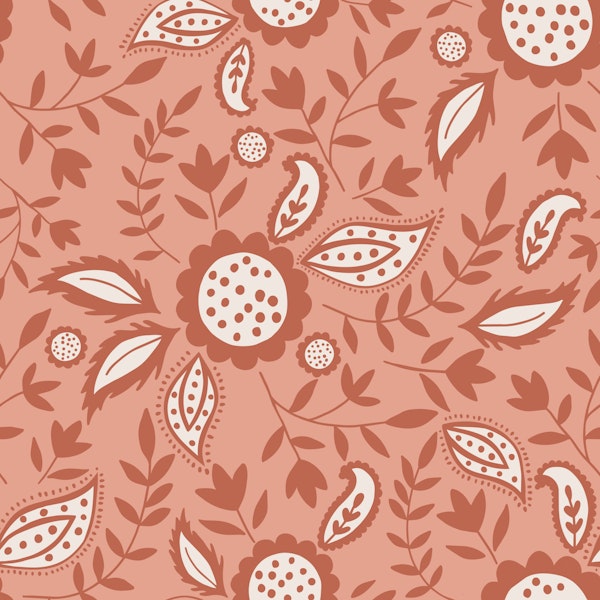 Terracotta Folk Floral