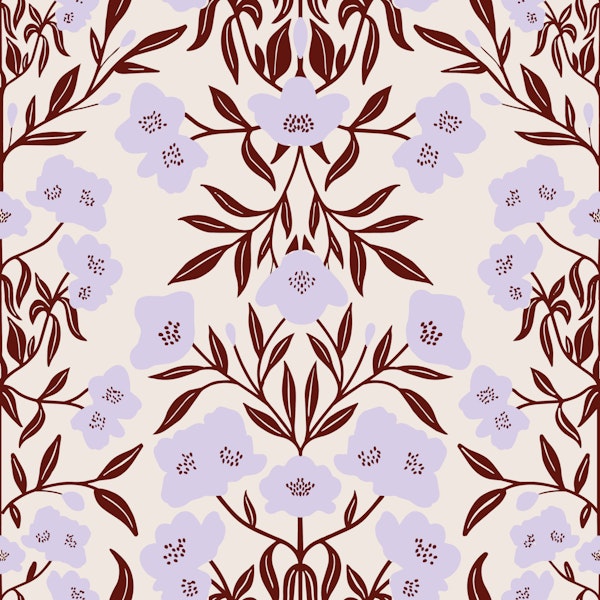 Burgundy Botanical Floral Repeat