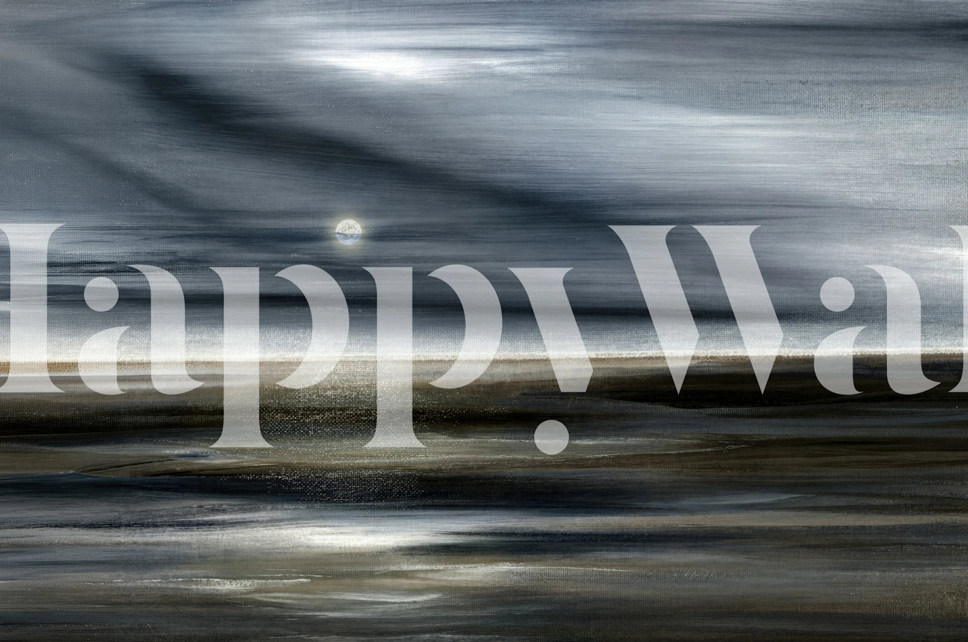 Moody moonlight wallpaper in a modern room
