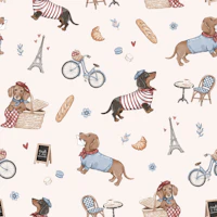 Oui Oui Weenie - beige small wallpaper