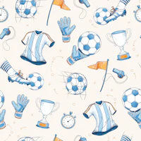 Match Day - soccer blue beige tapet