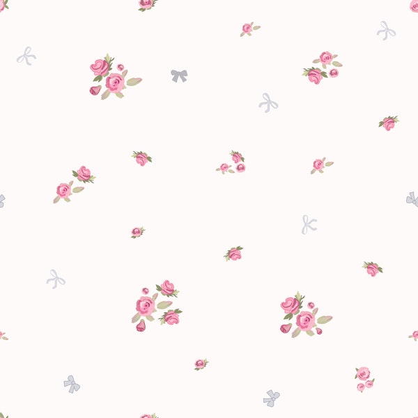 Soft Pink Roses and Bow Sprinkles