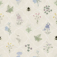 Botanical Wildflowers & Bees tapete