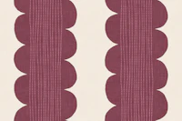 Burgundy Scallop Stripe - Mid Century Modern wallpaper