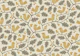 Autumn Birds Gathering - taupe grey mustard
