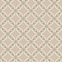 Lattice structure with flowers – beige & pink behang