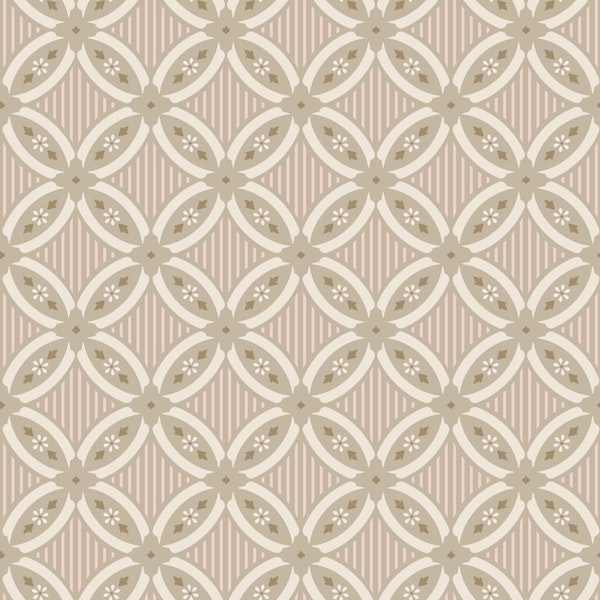 Lattice structure with flowers – beige & pink
