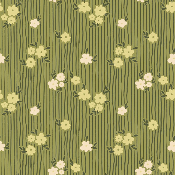 Floral Design on Stripes