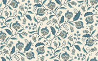 Pomegranate Folk Garden - dusty blue tapet