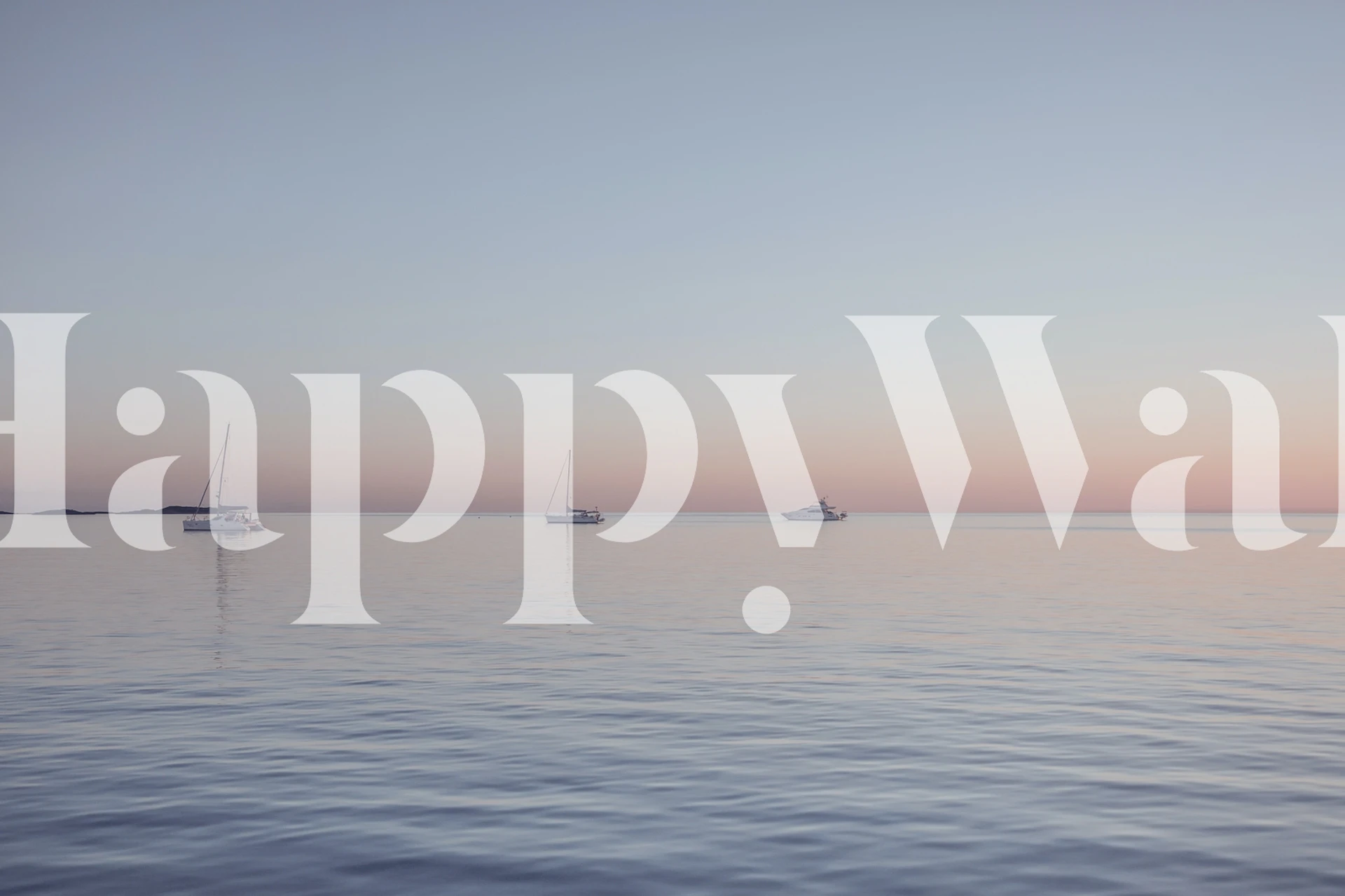 Fotomurais paisagistícos Pôr do sol nas Bahamas com veleiros no horizonte