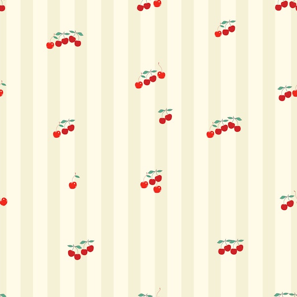 Cherry Picnic Stripe Beige
