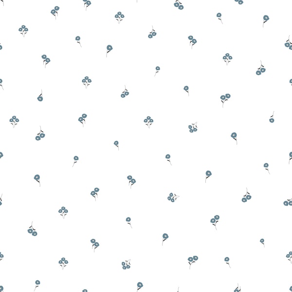 Blueberry Sprigs on White