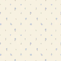 Blue Rosebuds on Cream wallpaper