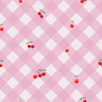 Pink Gingham Cherries papiers peint
