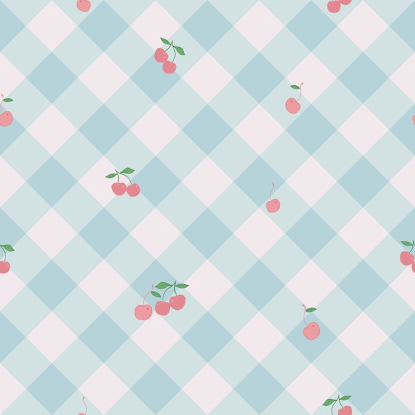Pastel Cherry Gingham