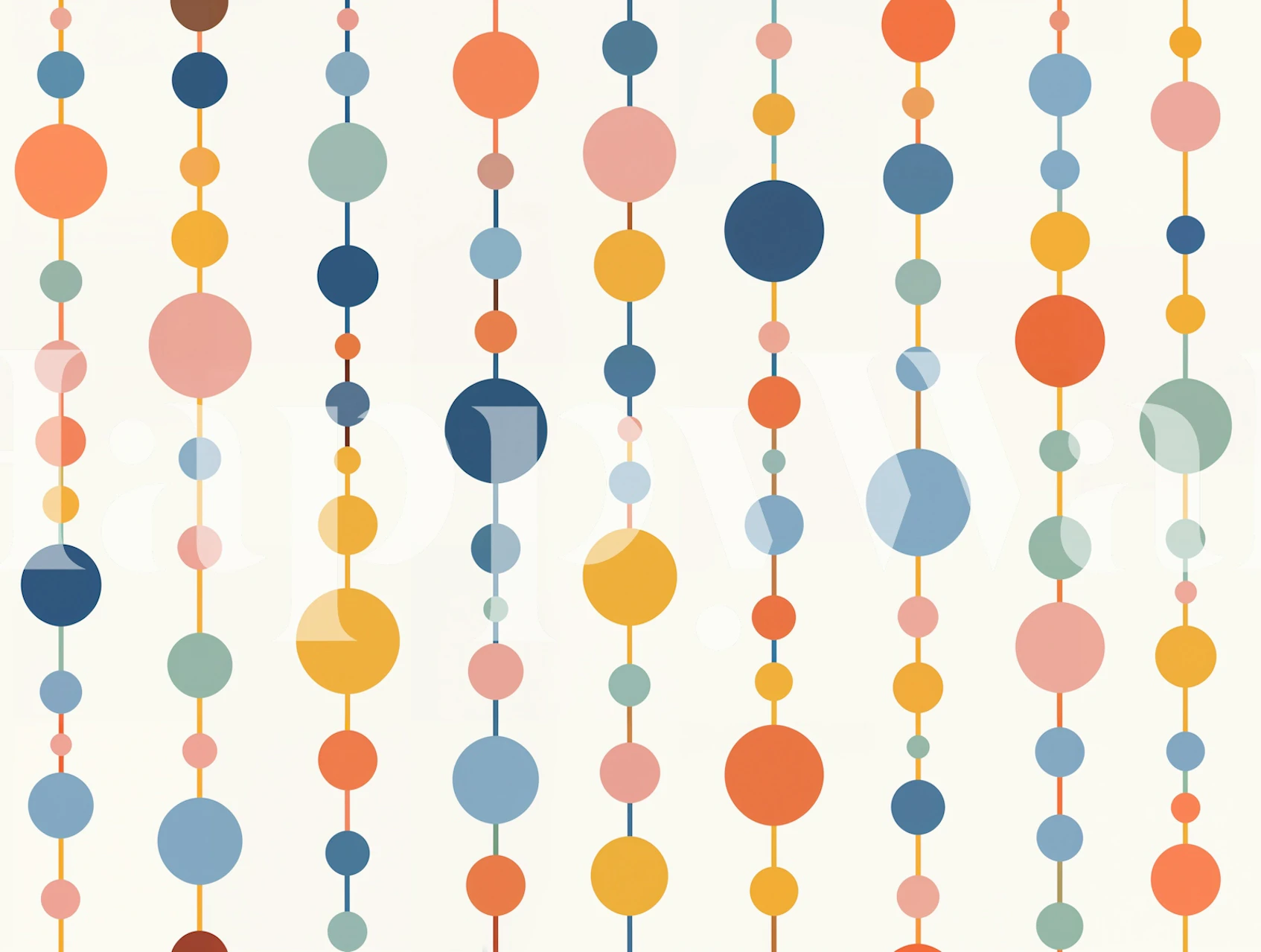 papel pintado de círculos colgantes retro en una habitación luminosa