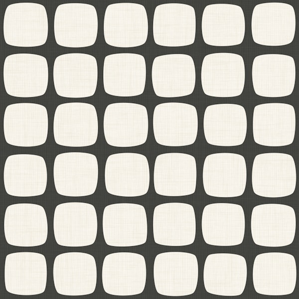 Retro Mod Rounded Squares - black and white