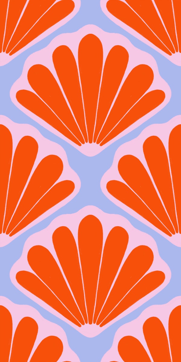 Bold Orange Deco Shells