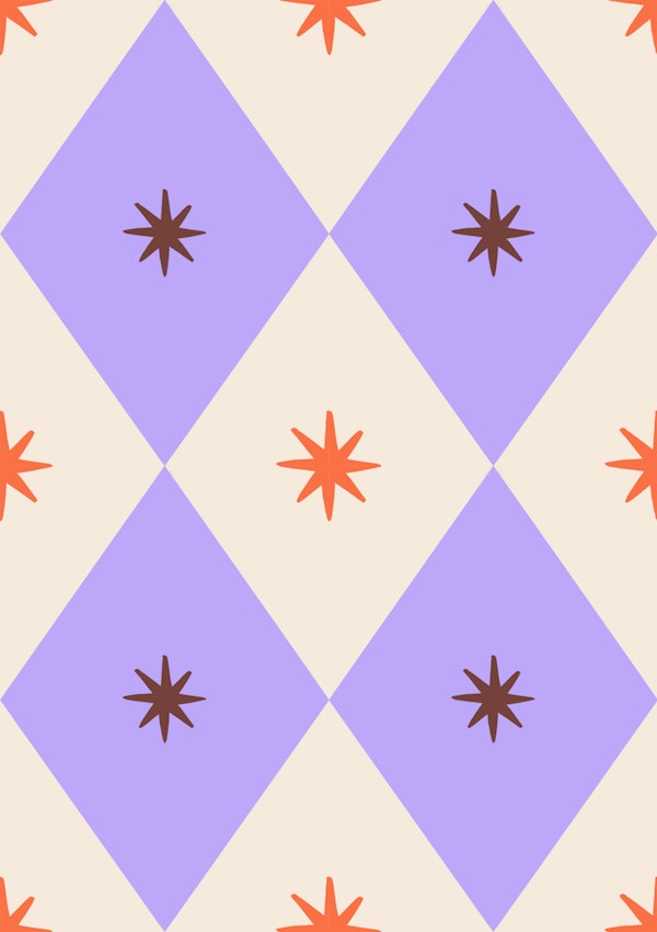 Retro Geometric Star Center violet