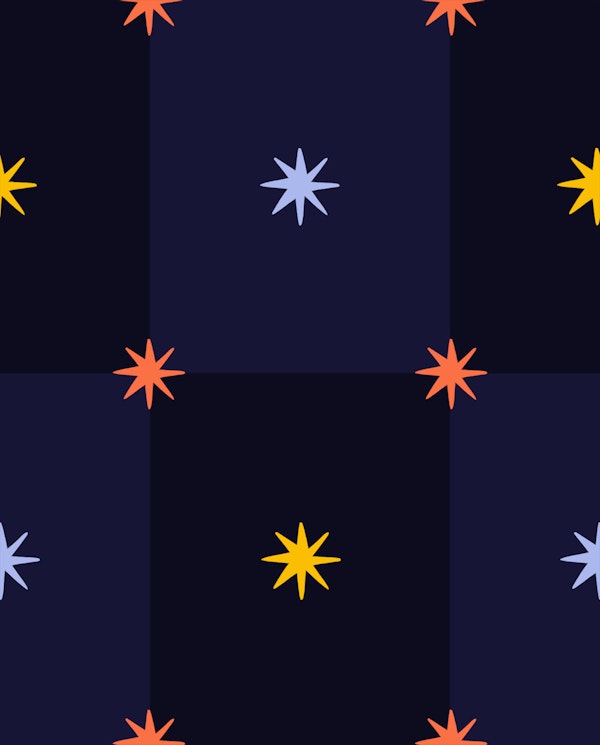 Scandi Starburst Check blue