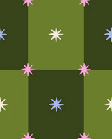 Scandi Starburst Check green tapetit