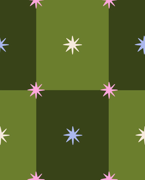 Scandi Starburst Check green