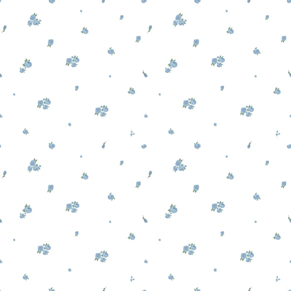 Tiny Blue Roses Minimal Floral