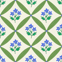 English Floral Blooms blue wallpaper