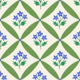 English Floral Blooms blue
