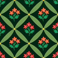English Floral Blooms red wallpaper