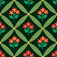 English Floral Blooms red