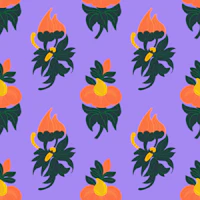 Indian Floral Bloom orange tapetit